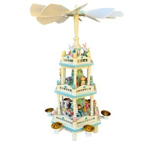 Vtg Dayton Hudson Easter Carousel Nativity set.1995 90’s hand painted RARE gift